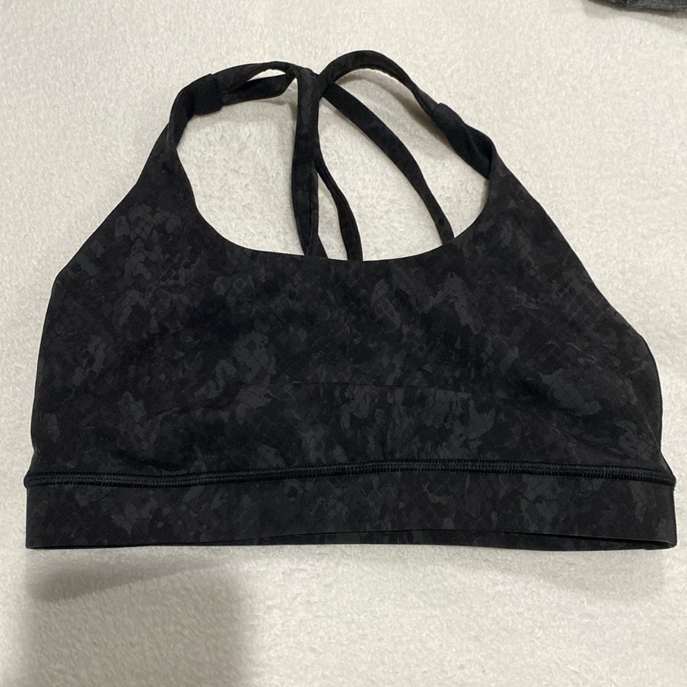 Lululemon Black Pattern Energy Sports Bra
